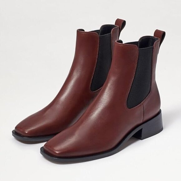Sam Edelman Womens Thelma Leather Square Toe Ankle Boots - Picture 5 of 10